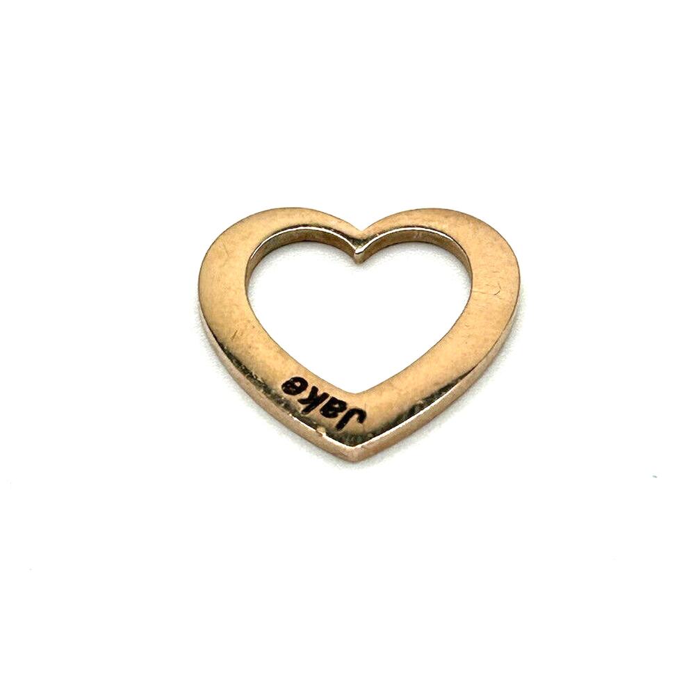 18K Rose Gold Plated Heart‎ Pendant Charm Engraved Jake New